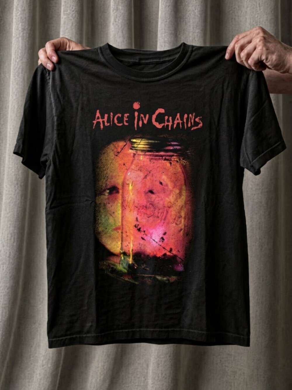 Alice in Chains Jar of Flies Graphic Tee Black Grunge Band T-Shirt